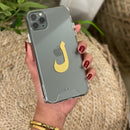 Clear Case with Arabic Alphabet Letter - كفر شفاف مع حرف من اختياركم - سيتم التواصل معكم لتحديد الحرف بعد الطلب