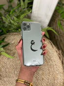 Clear Case with Arabic Alphabet Letter - كفر شفاف مع حرف من اختياركم - سيتم التواصل معكم لتحديد الحرف بعد الطلب