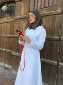 Orange Case with Card Wallet and Strap Lanyard - كفر جلد مع محفظة للبطاقات وخيط علاقة