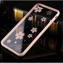 Transparent Pink TPU Case Flower