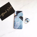 Light Blue - Black - Case With Ring - كفر مع مسكة خاتم