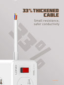 LDNIO Charger Power Strip With 10 Outlets - 30W - 6-Port USB Wall Charger Adapter - موزع شاحن حائط دولي - 10 مخارج كهرباء + 6 مخارج للشحن - قوة 30 واط - كفالة 12 شهر