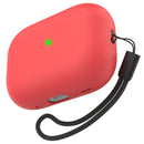 Ahastyle Silicone Case With Strap - Apple AirPods Pro 2/3 - Red - كفر حماية مع ستراب - سماعة ابل ايربودز برو 3/2