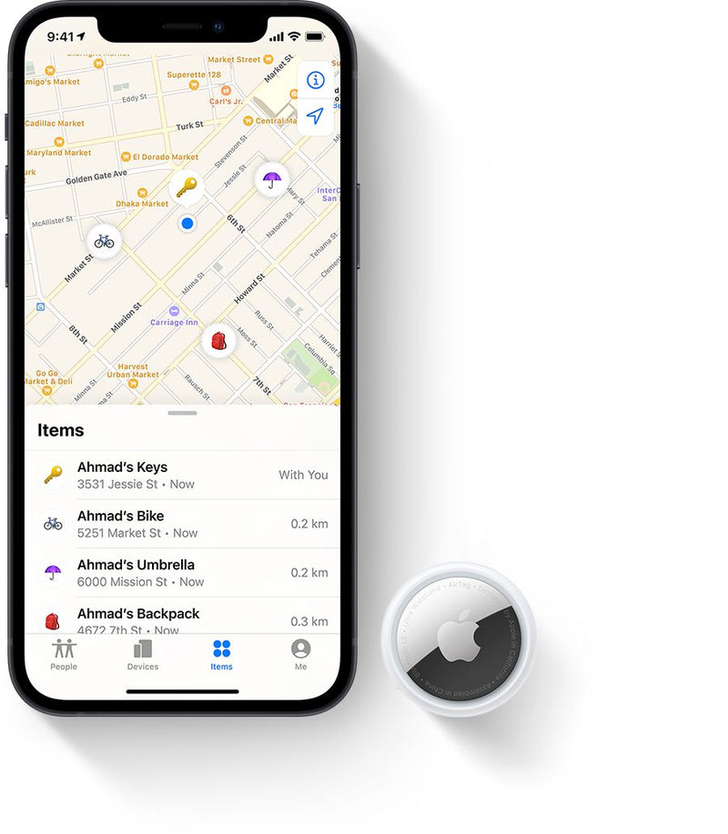 Apple AirTag - 4 Pack - قطعة تتبع مستلزماتكم الشخصية - ابل - كفالة 12 شهر