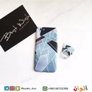 Light Blue - Black - Case With Ring - كفر مع مسكة خاتم