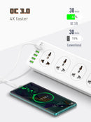 LDNIO Charger Power Strip With 10 Outlets - 30W - 6-Port USB Wall Charger Adapter - موزع شاحن حائط دولي - 10 مخارج كهرباء + 6 مخارج للشحن - قوة 30 واط - كفالة 12 شهر