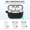 Ahastyle Silicone Keychain Case - Apple AirPods Pro 3/2 - Black - كفر حماية مع ميدالية - سماعة ابل ايربودز برو 3/2