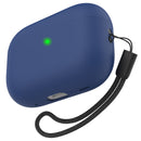 Ahastyle Silicone Case With Strap - Apple AirPods Pro 2/3 - Midnight Blue - كفر حماية مع ستراب - سماعة ابل ايربودز برو 3/2