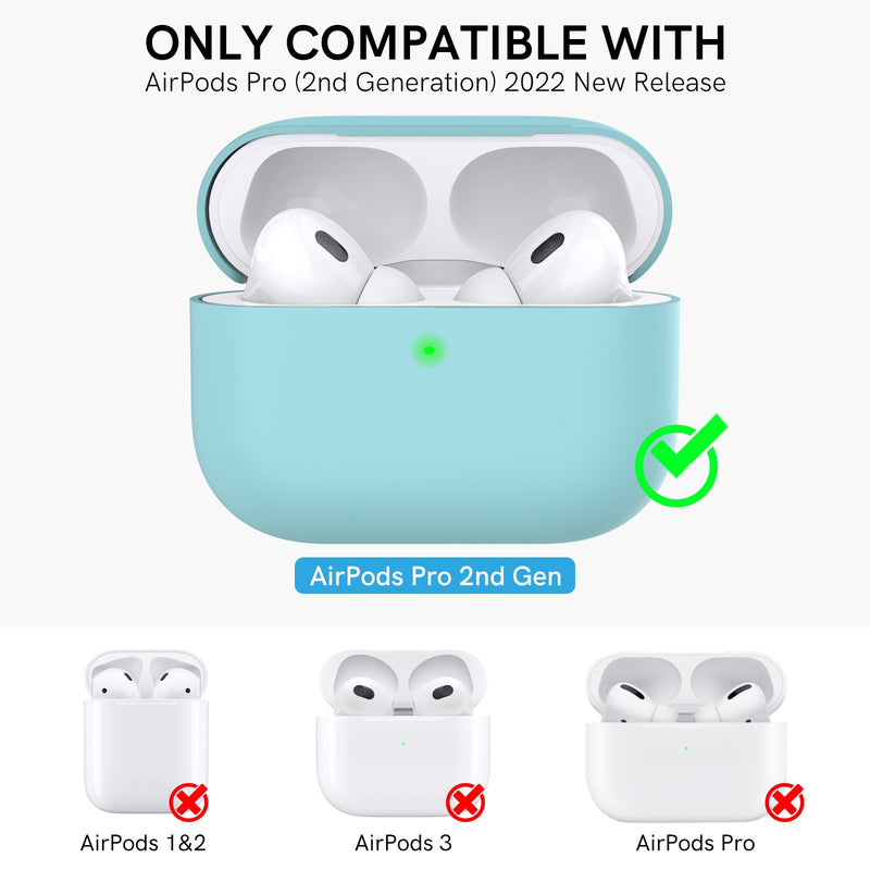 Ahastyle Silicone Case With Strap - Apple AirPods Pro 2/3 - Mint Green - كفر حماية مع ستراب - سماعة ابل ايربودز برو3/2