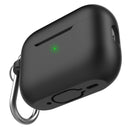 Ahastyle Silicone Keychain Case - Apple AirPods Pro 3/2 - Black - كفر حماية مع ميدالية - سماعة ابل ايربودز برو 3/2