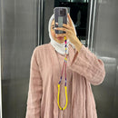 Happy-Nes - Easy Phone Strap - Plum Adjustable Strap - خيط علاقة - صناعة يدوية تركية