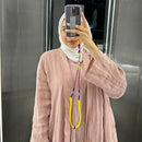 Happy-Nes - Easy Phone Strap - Plum Adjustable Strap - خيط علاقة - صناعة يدوية تركية