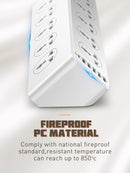 LDNIO Charger Power Strip With 10 Outlets - 30W - 6-Port USB Wall Charger Adapter - موزع شاحن حائط دولي - 10 مخارج كهرباء + 6 مخارج للشحن - قوة 30 واط - كفالة 12 شهر