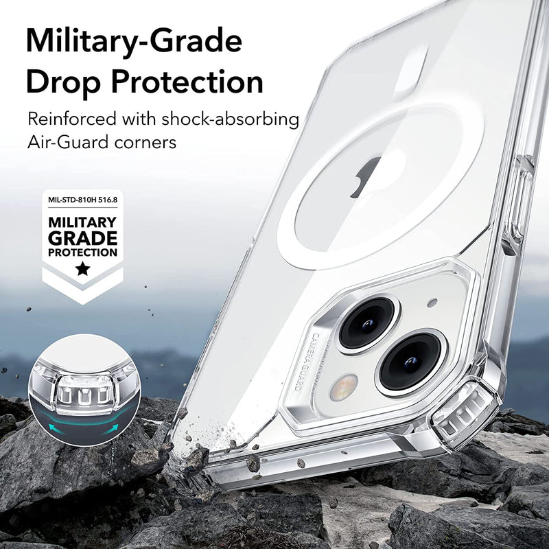ESR Air Armor with HaloLock Ring Clear MagSafe Case iPhone 14/14 Plus/14 Pro/14 Pro Max [V] - كفر حماية - ضد الصدمات - إي إس آر - ماق سيف