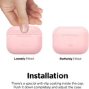 Elago AirPods Pro2/3Silicone Hang Case - Pink - كفر حماية سماعة ابل ايربودز برو 2/3 - ايلاقو - مع ميدالية علاقة