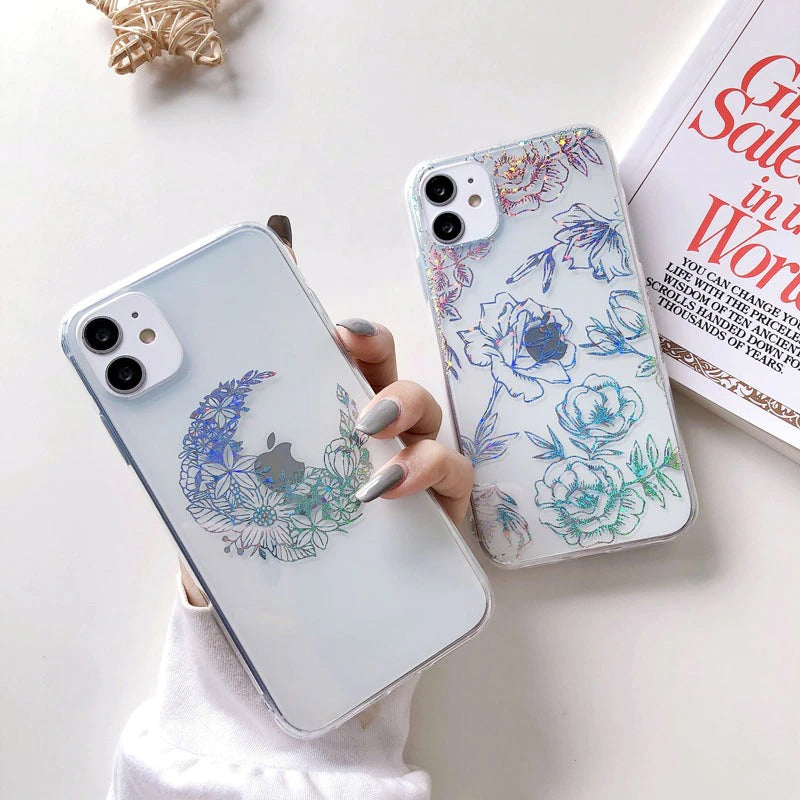 Clear Phone Case with Crescent Moon
