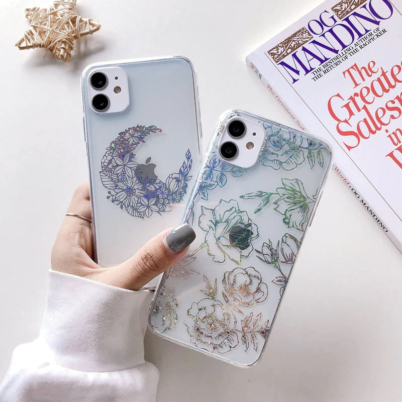 Clear Phone Case with Crescent Moon