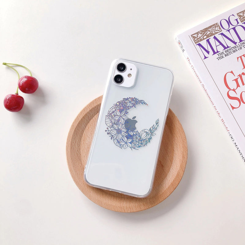 Clear Phone Case with Crescent Moon