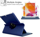 iPad Leather Case with 360 Degree Rotating Stand - iPad mini 6 - 2021 - Dark Blue - كفر حماية ايباد مع ستاند