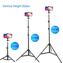 Foldable Universal Mobile Tripod Stand - Adjustable 360 Rotating iPhone Floor Stand - 4.7" to 12.9" [H] ستاند عالي - لجميع انواع الهواتف