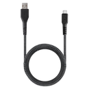 Energea NyloFlex USB-A to USB-C to (1.5m) Cable - Black [B]- سلك شحن تايب سي - انيرجيا كفالة 5 سنين