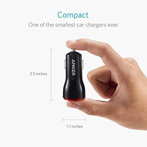 Anker PowerDrive 2 iQ - شاحن ولاعة للسيارة - انكر - مدخلين للشحن - كفالة 18 شهر