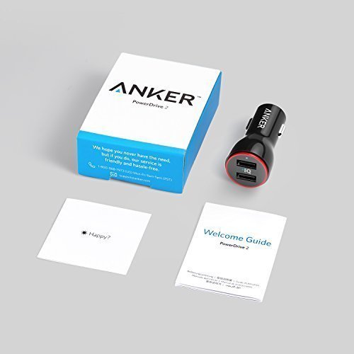 Anker PowerDrive 2 iQ - شاحن ولاعة للسيارة - انكر - مدخلين للشحن - كفالة 18 شهر