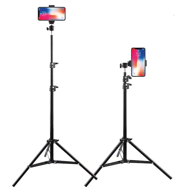 Foldable Universal Mobile Tripod Stand - Adjustable 360 Rotating iPhone Floor Stand - 4.7" to 12.9" [H] ستاند عالي - لجميع انواع الهواتف